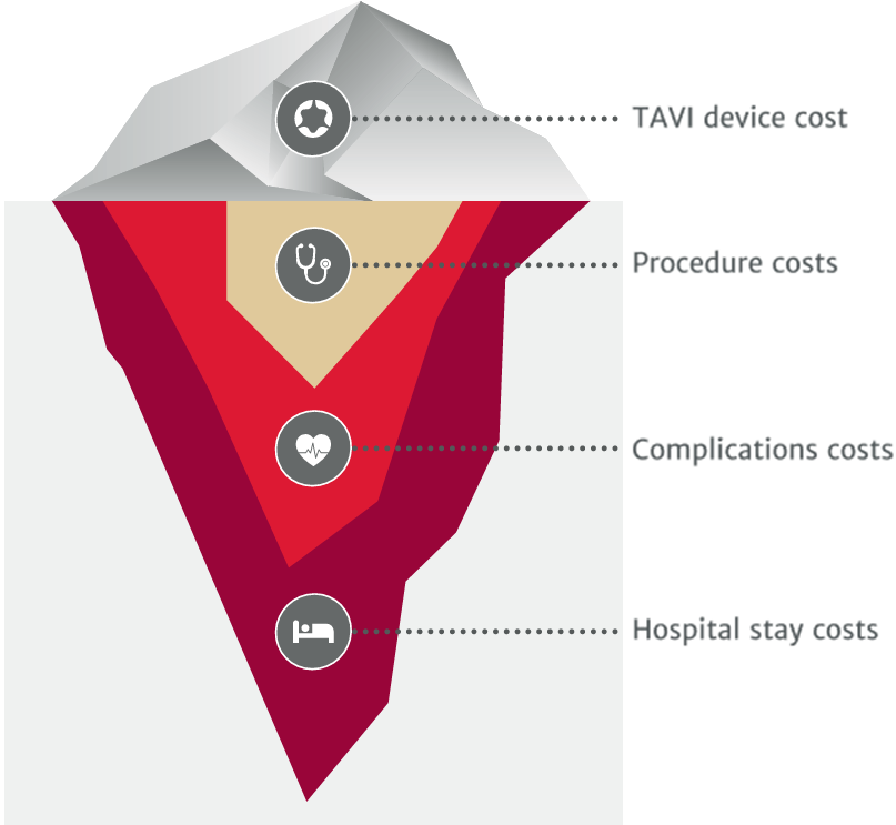 TAVI value and optimisation TAVi cost comparison infographic